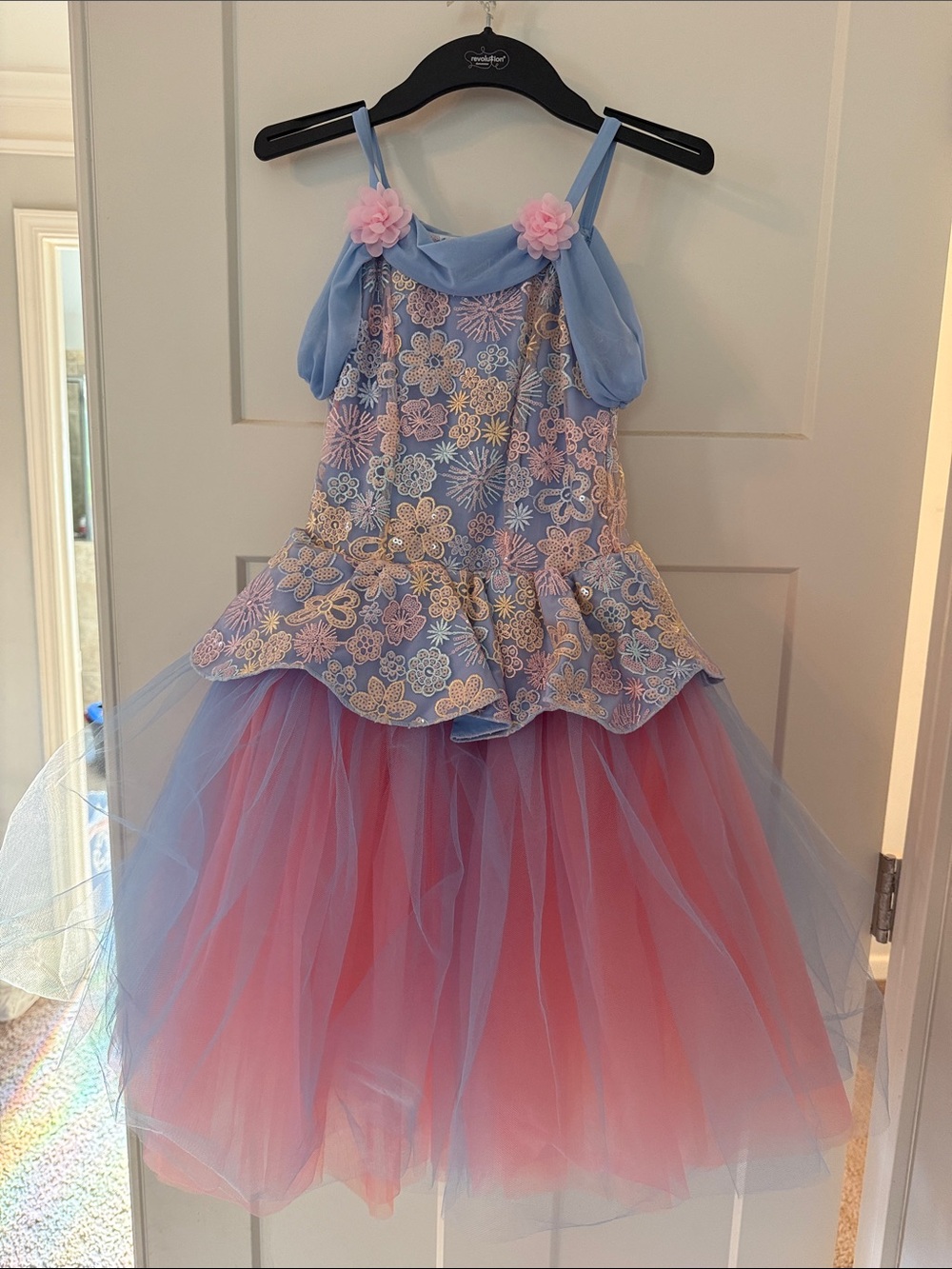 Revolution Blue and Pink Floral Tulle Princess Costume Dress